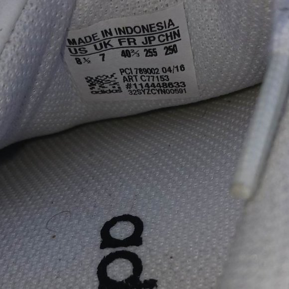 Adidas Men's Size 8.5 White Black Sneakers Shoes - Picture 10 of 13